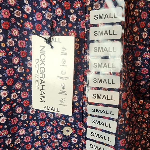 Nick Graham New Performance Un Tuck Shirt Quick Dry Wrinkle Resistant Size S - Picture 3 of 7